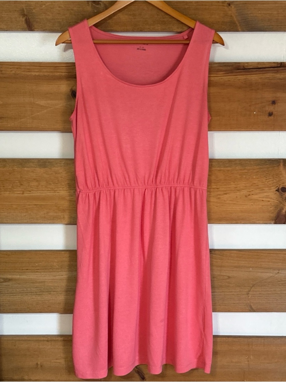Esmara Sleeveless Coral Midi Elastic Waist Comfy Dress Women's Size Large 12-14